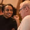 Esme Sears (Bagheera) and Ivan Stott (Baloo) in rehearsal for The Jungle Book