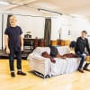 Hayley Doherty, Joe Alessi, Dan Fredenburgh and Oscar Pearce in rehearsal for Moonlight and Magnolias