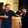 Joseph Kloska (Leontes) and Kemi-Bo Jacobs (Hermione) in rehearsal for The Winter’s Tale before it was postponed due to the coronavirus outbreak