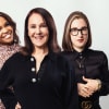 Arlene Phillips (centre) with Oti Mabuse and Gabriella Slade