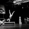 Danny Fogarty as Franz and Kelly Ewins as Swanhilder in rehearsal