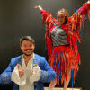 Artistic Director Lewis Matthews and Natalie Barnes, Tours and Office Administrator, in Panto mood