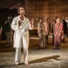 Hiran Abeysekera as Nathuram Godse and The Father and the Assassin company at the National Theatre