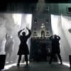 (Centre) Paul Hilton (Claudius) and the cast of Hamlet Hail to the Thief