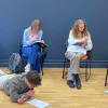 Pentabus young writers (from left) Will Witt, Lily Phelps, Meg Vaughan, Evie Addison, Hamish MacAulay, Hannah King and Alex Mager
