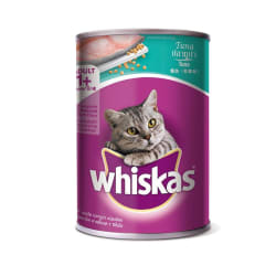 Whiskas วิสกัส อาหารเปีียก แบบกระป๋อง สำหรับแมว รสทูน่า 400 g