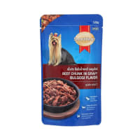 Smart Heart สมาร์ทฮาร์ท อาหารเปียก แบบเพ้าช์ สำหรับสุนัข สูตรเนื้อวัวชิ้นในน้ำเกรวี่ รสบูลโกกิ 120 g_1