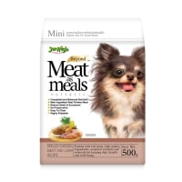 Jerhigh Meat as meal อาหารเม็ด สำหรับสุนัขสายพันธุ์เล็ก สูตรไก่และตับ 500 g_1