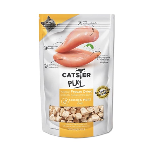 Catster แคทสเตอร์ เพลย์ ขนมและท็อปปิ้งฟรีซดายสำหรับแมวรสไก่ 40 g