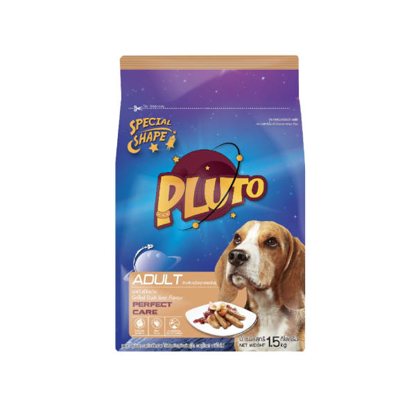 Pluto พลูโต อาหารแบบเม็ด รสตับเป็ดย่าง สำหรับสุนัขโตสายพันธุ์ใหญ่ 1.5 kg