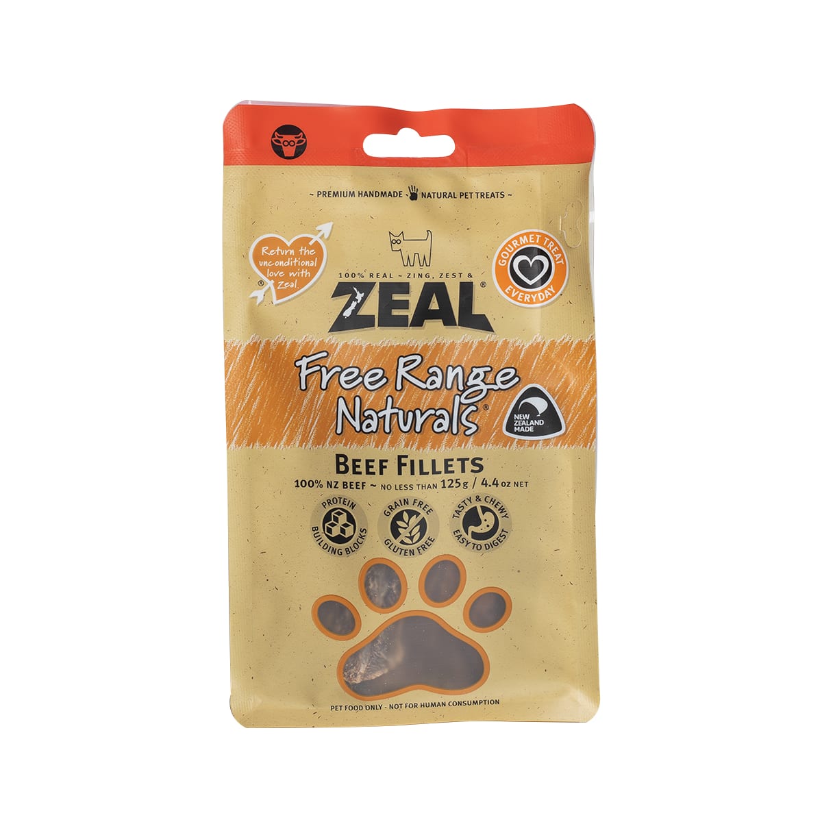 Zeal ซีล เนื้อวัวนิวซีแลนด์แบบแผ่น สำหรับสุนัข 125 g_1