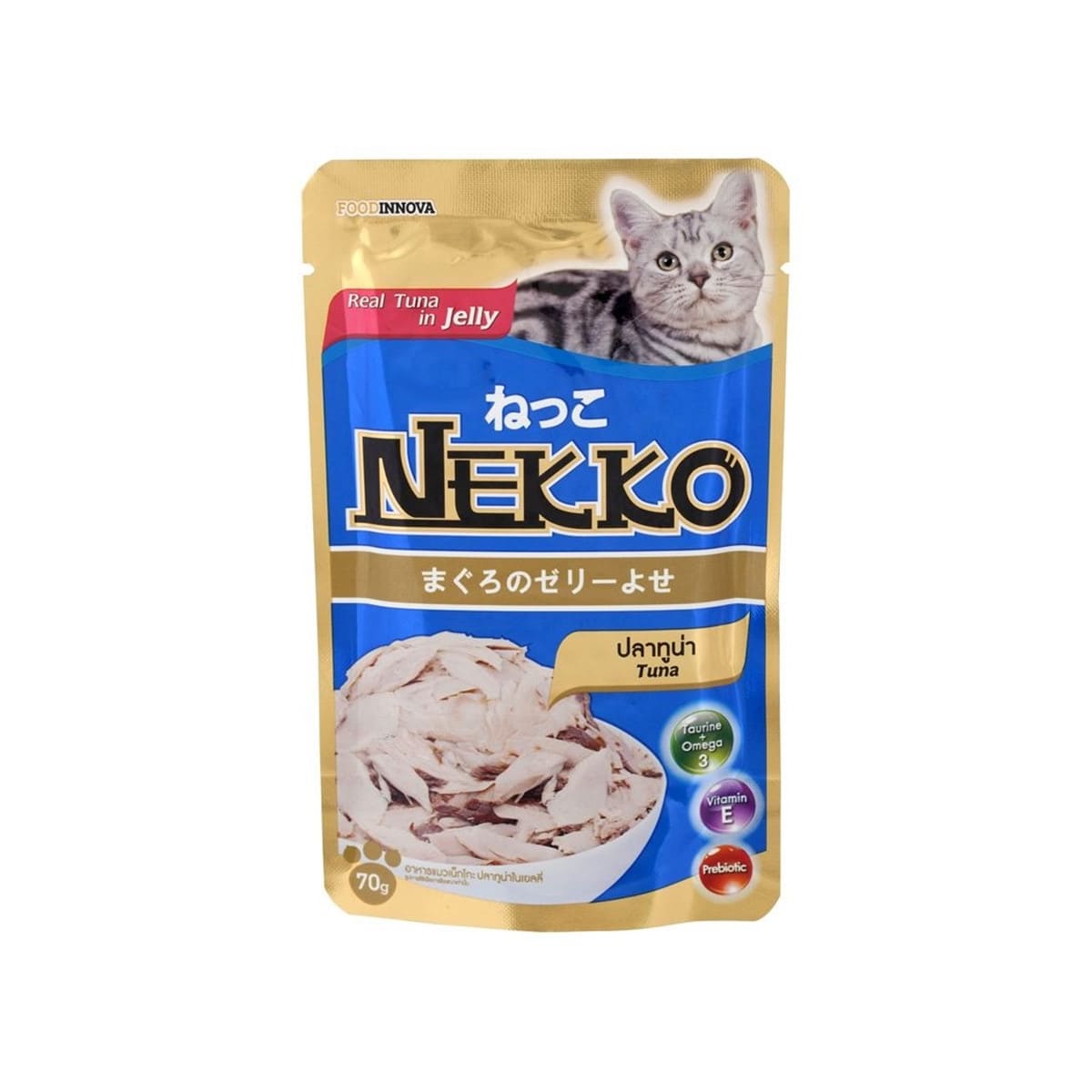 Nekko เน็กโกะ อาหารเปียก สำหรับแมว รสปลาทูน่าในเจลลี่ 70 g_1