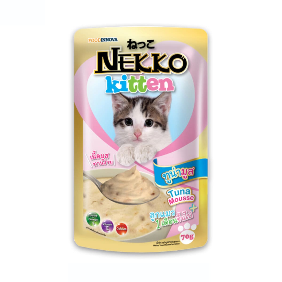 Nekko เน็กโกะ อาหารเปียก สำหรับแมว รสทูน่ามูส 70 g_1