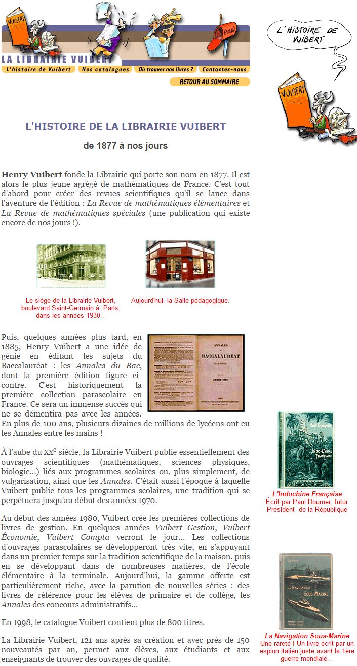 histoire de la librairie Vuibert