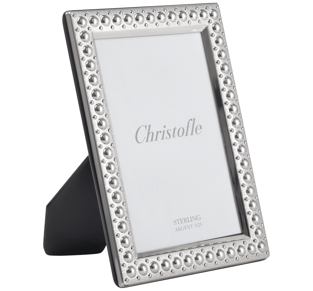Picture frame silver metal picture frame with beads pattern 10x15 13x18 cm