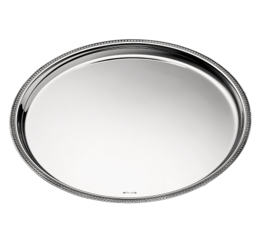 Large Silver Plated Circle Tray 39 Cm, Silver Round Tray
