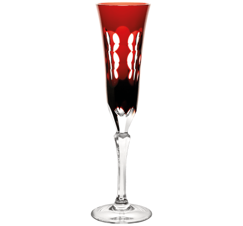red champagne flutes