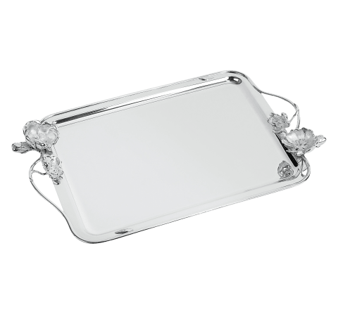 Tray 43x32 cm Anemone  Silver plated
