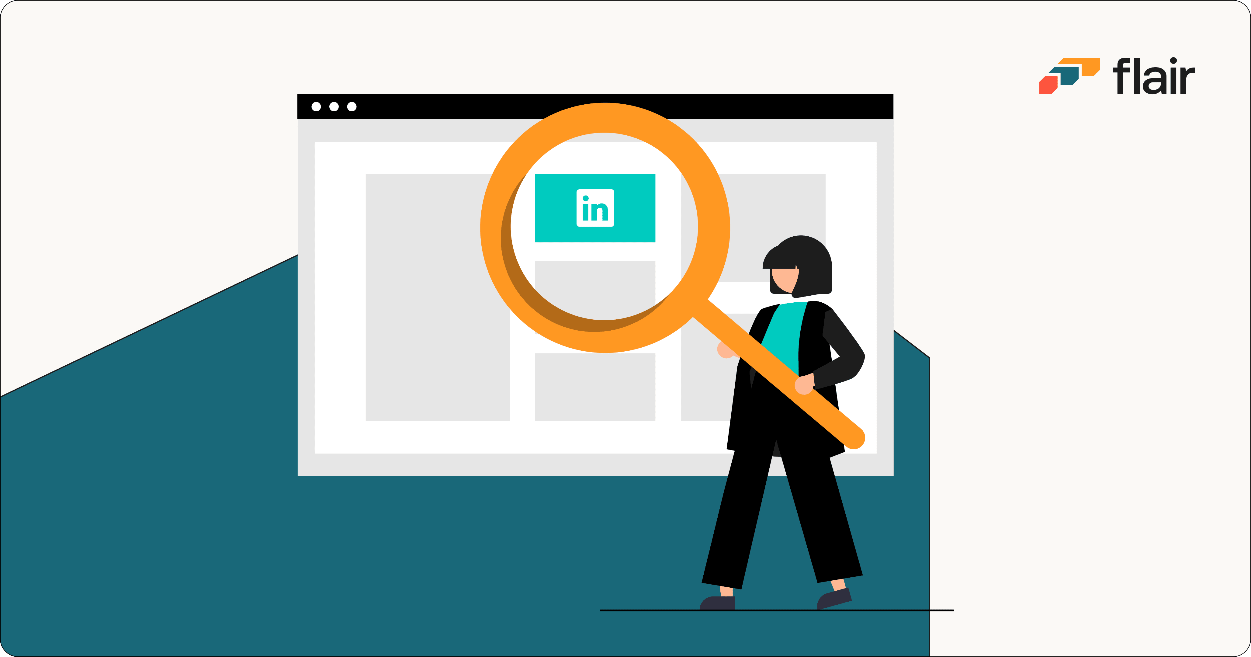 Illustration of recruiter searching for job candidates on LinkedIn