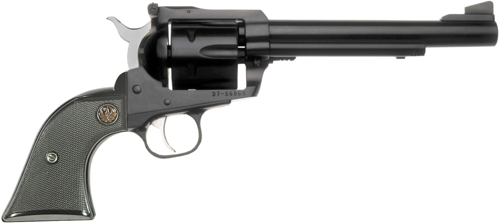 Ruger 0316 Blackhawk Revolver, 357 Mag, 6.50" Blued Alloy Steel Barrel, 6-Round Capacity, Black Checkered Hard Rubber Grip, Adjustable Sights