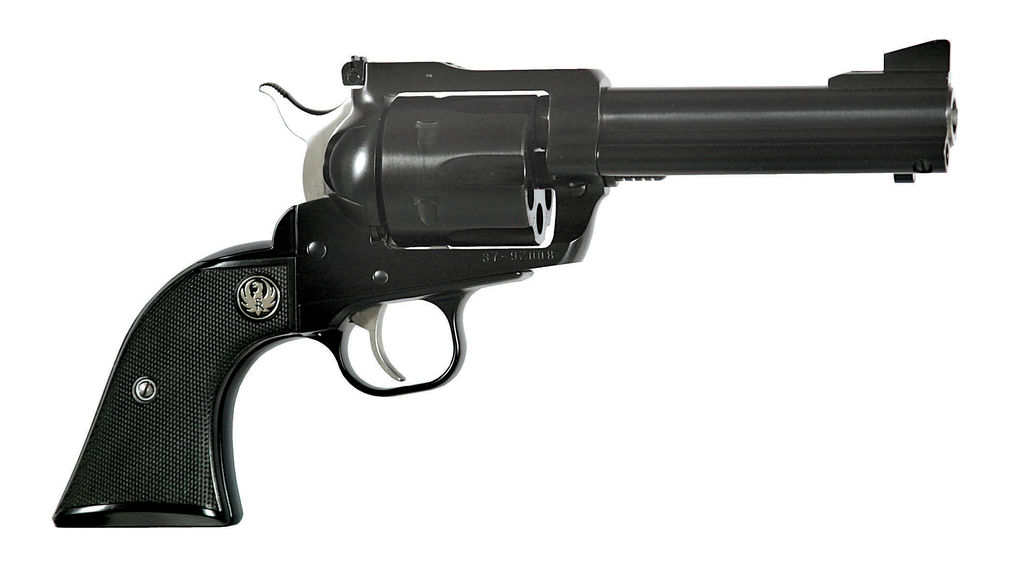 Ruger 0405 Blackhawk Revolver, 41 Rem Mag, 4.62" Blued Alloy Steel Barrel, 6rd Capacity, Black Checkered Hard Rubber Grip, Adjustable Sights