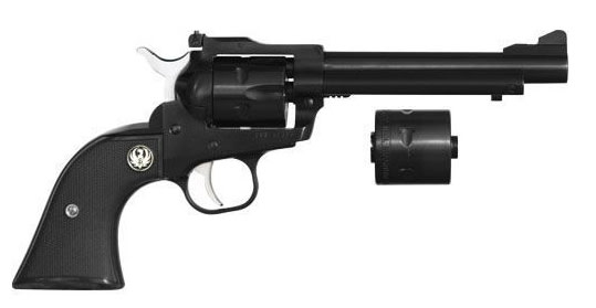 Ruger 0621 Single-Six Convertible Revolver, 22 LR/22 WMR, 5.50" Barrel, 6-Round, Blued Alloy Steel, Black Checkered Hard Rubber Grip, Adjustable Sight - Ruger - 22 LR | 22 Magnum