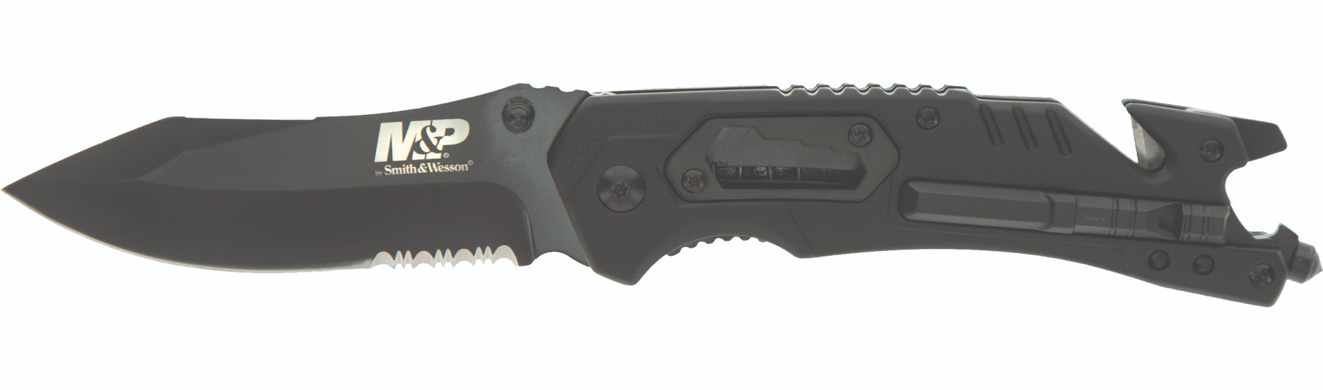 Smith & Wesson MP Dual Assisted 3.5 in Combo Blade Black Plastic Handle