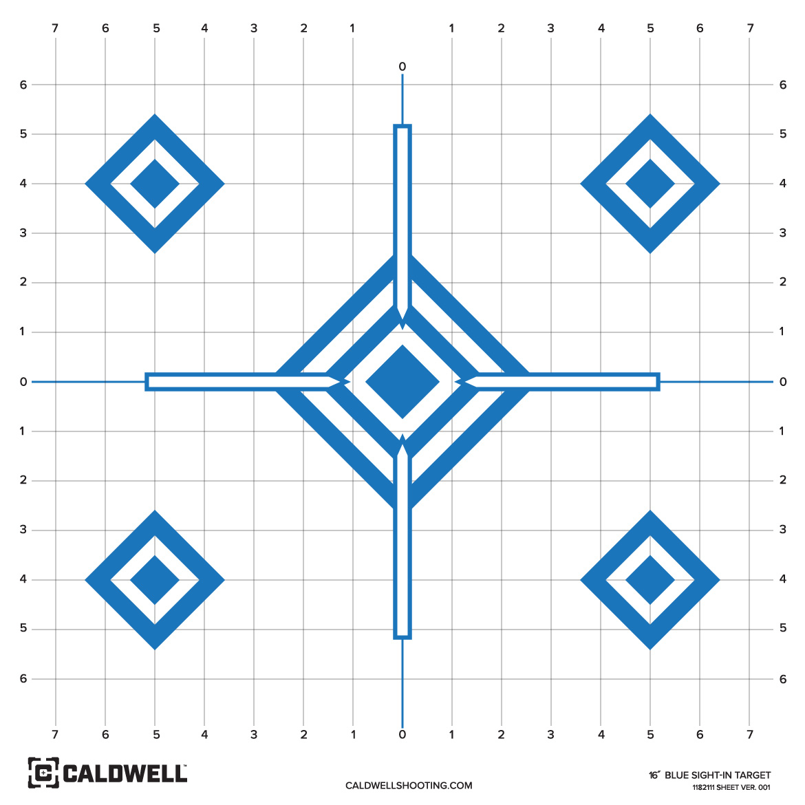 Caldwell Paper Target 16 Sight In Blue 10/ct