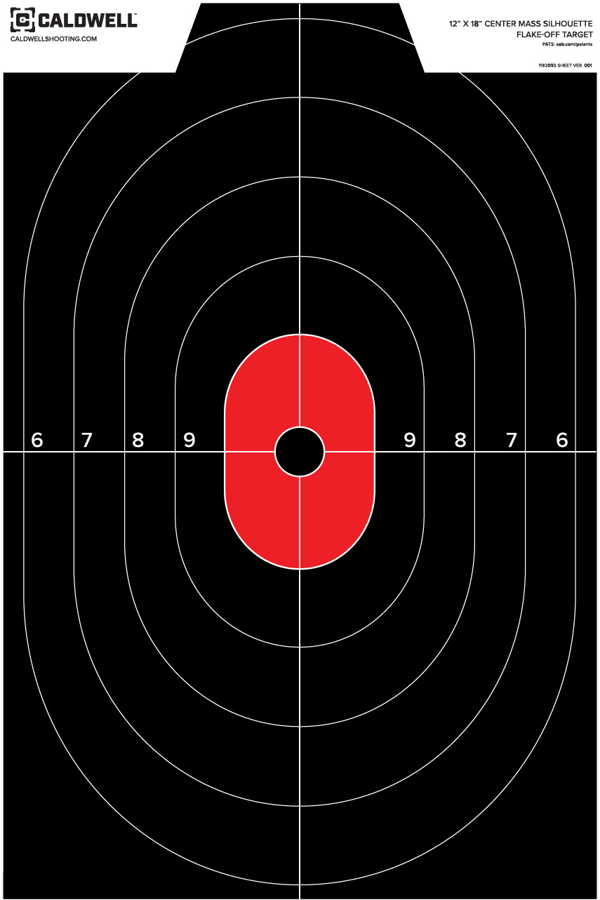 Caldwell Silhouette Center Mass Target Orange and Black 8 Pack