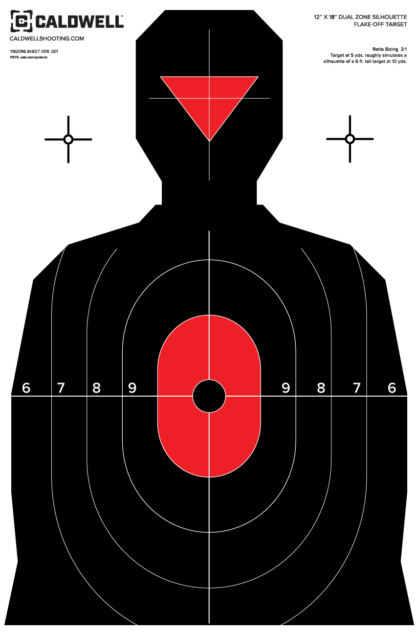Caldwell Silhouette Dual Zone Target 12x18 in 8 Pack