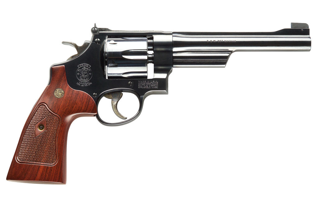 Smith & Wesson 150341 Model 27 Classic Revolver, 357 Mag or 38 S&W Spl +P, Blued Carbon Steel, 6.50" Barrel, 6rd Cylinder & N-Frame, Checkered Square Butt Walnut Grip - Smith & Wesson - 357 Magnum | 38 Special