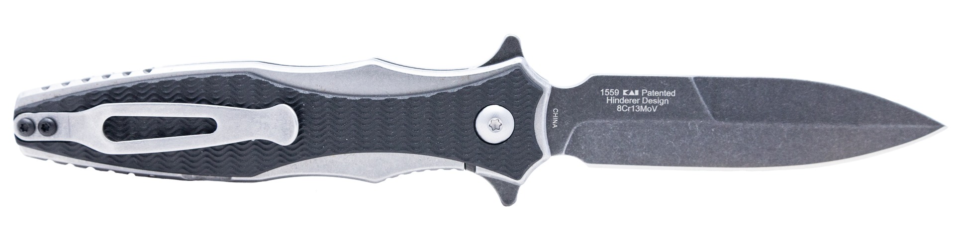 Kershaw 1559 Decimus BW/PL Dagger Flipper Hinderer Design