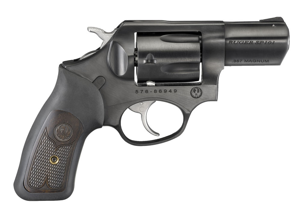 Ruger SP101 357 Mag 2.25" 5 Round Black Rubber w/Wood Insert Grip Blued - Ruger - 357 Magnum | 38 Special