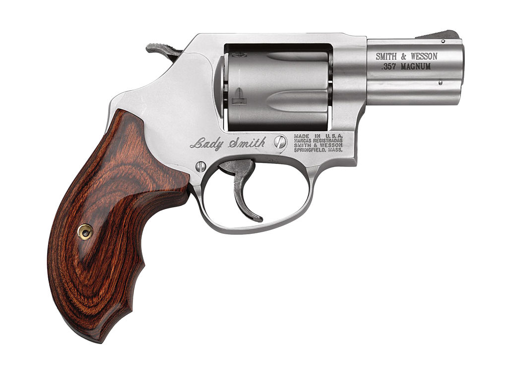 Smith & Wesson 162414 Model 60 Ladysmith 357 Mag or 38 S&W Spl +P Stainless Steel 2.12" Barrel & 5rd Cylinder, Satin Stainless Steel J-Frame, Ergonomic Wood Grip For Smaller Hands - Smith & Wesson - 357 Magnum | 38 Special