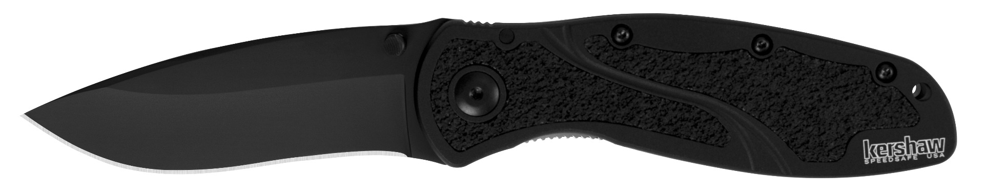 Kershaw 1670BLK Blur 3.4" Folding Knife, Black DLC Blade, Aluminum Handle