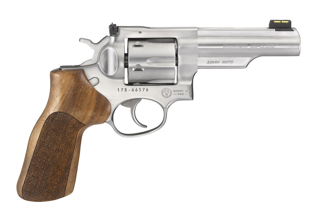 Ruger GP100 Match Champion 10mm Auto Revolver 4.20" Barrel Stainless Steel Hogue Grip - Ruger - 10mm