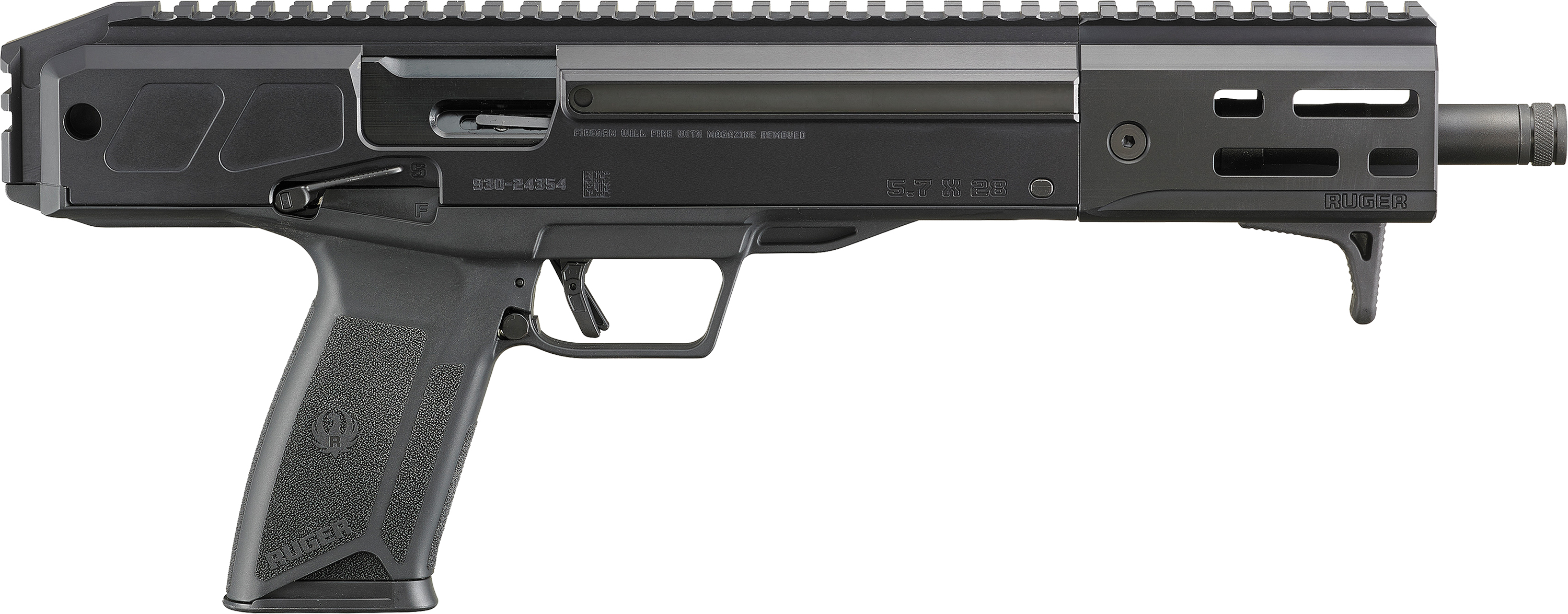 Ruger LC Charger 5.7x28mm 10.3 in Threaded Barrel Black 10 Round Semi-Auto - Ruger - 5.7 x 28mm