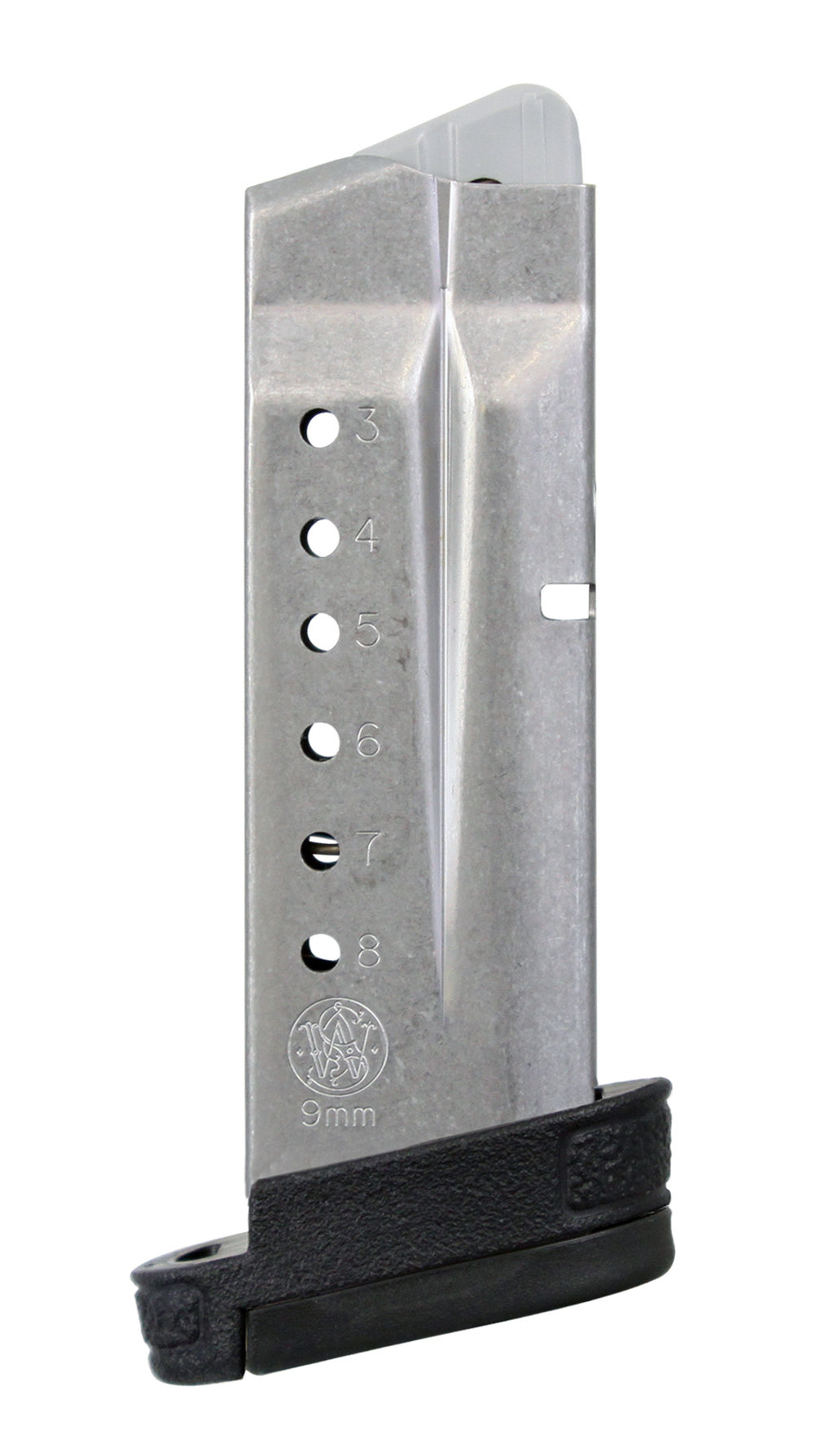 Smith & Wesson Magazine 9MM 8Rd Fits Shield Stainless Finger Rest 199360000 - Smith & Wesson - 9MM