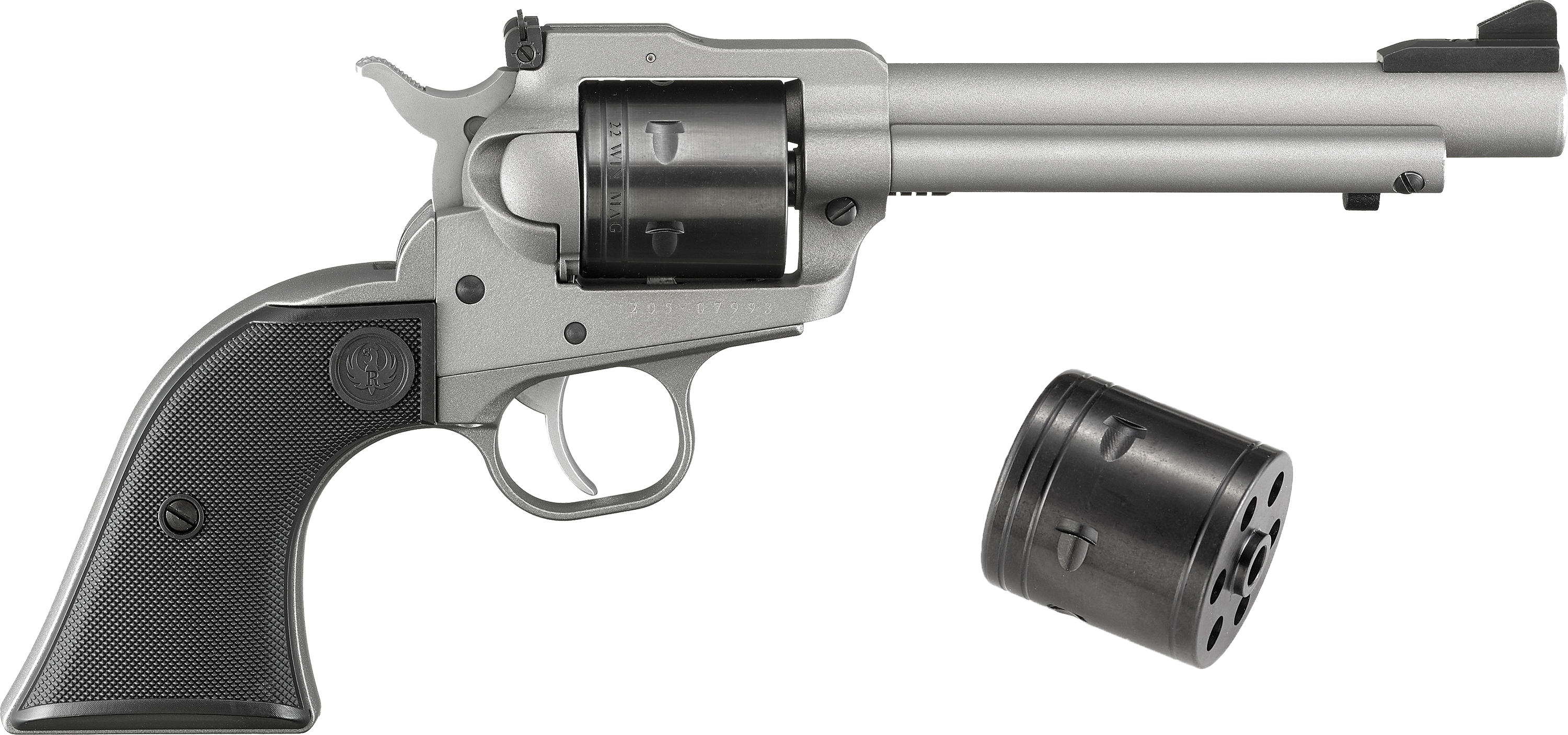 Ruger 2033 Super Wrangler Revolver, Dual Caliber 22 LR/WMR, 5.50-Inch Barrel, Adjustable Sights, Silver Cerakote Finish, 6-Round Capacity - Ruger - 22 LR | 22 Magnum