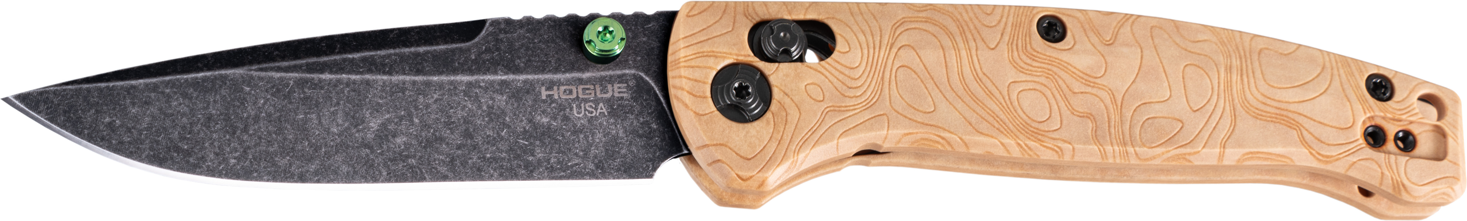 HOG 24459 MYSTO 3.4 CLIP PNT BLK STONEWASH - Hogue - CLIP POINT