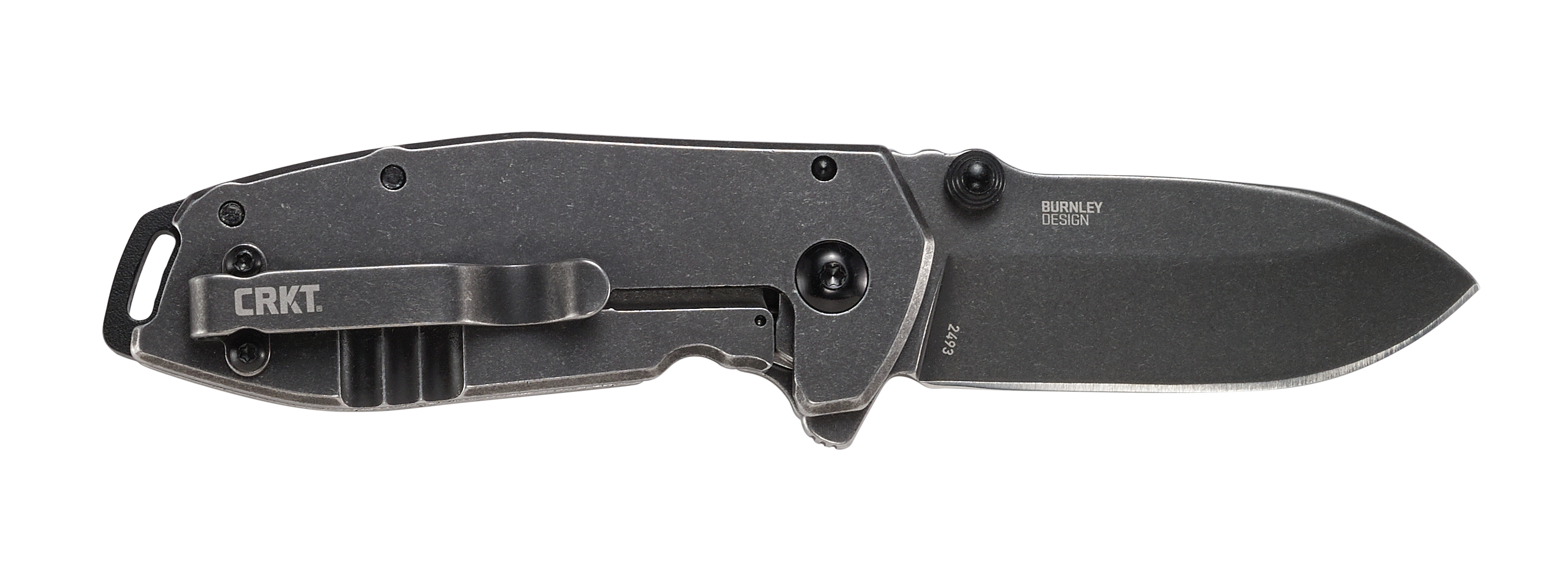 CRKT 2493 Squid 2.37" Drop Point Folding Knife Black Stonewashed Blade