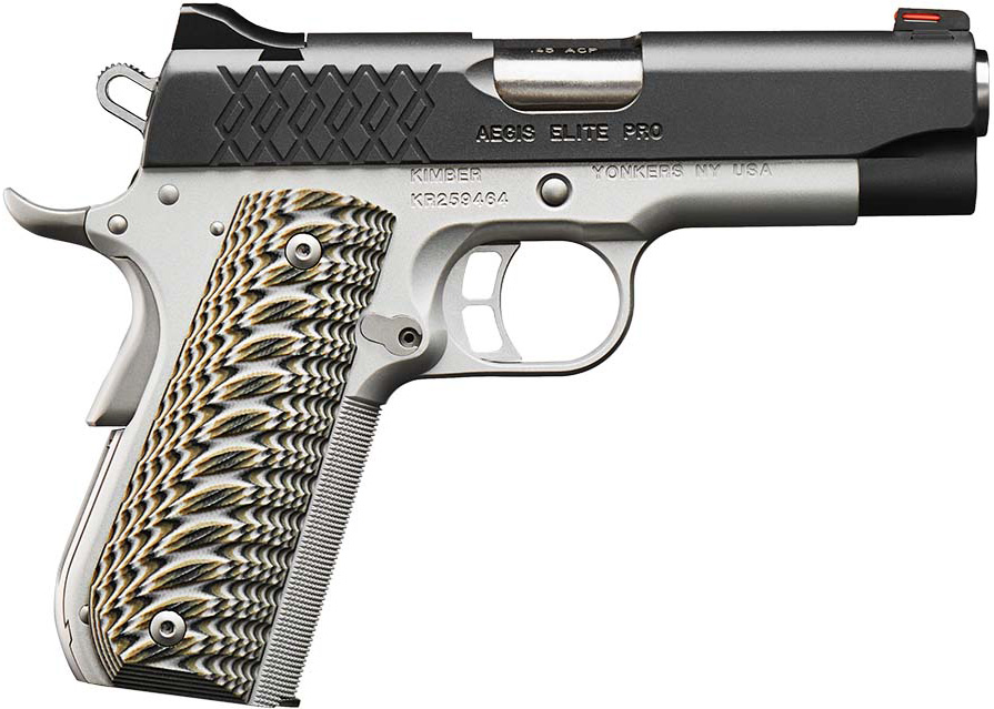 Kimber 3000349 Aegis Elite Pro .45ACP 4" Pistol Fiber Optic 8rd G-10 Grips