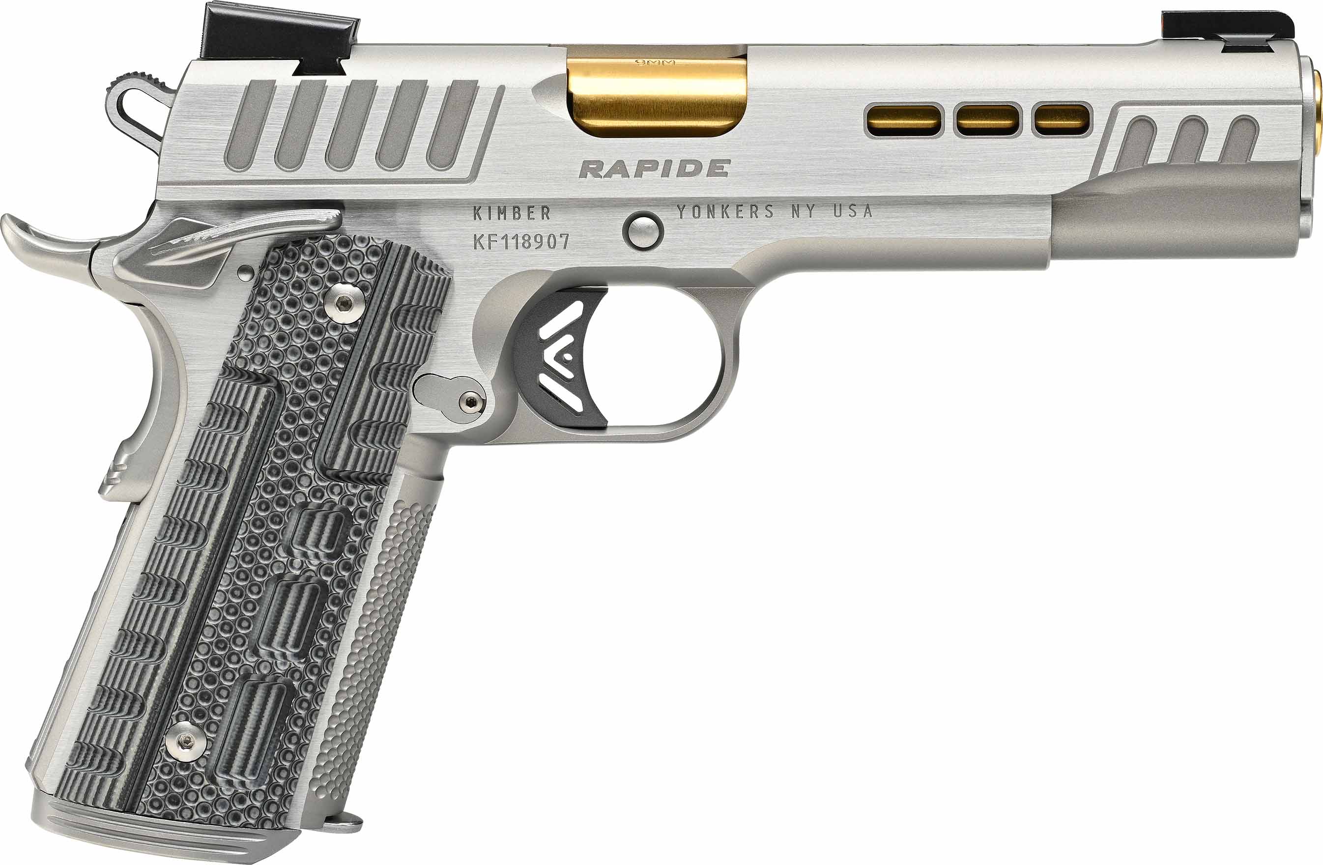 Kimber 3000423 Rapide Dawn 45ACP 5" Silver G10 Grips 8rd Mag - Kimber - 45 ACP