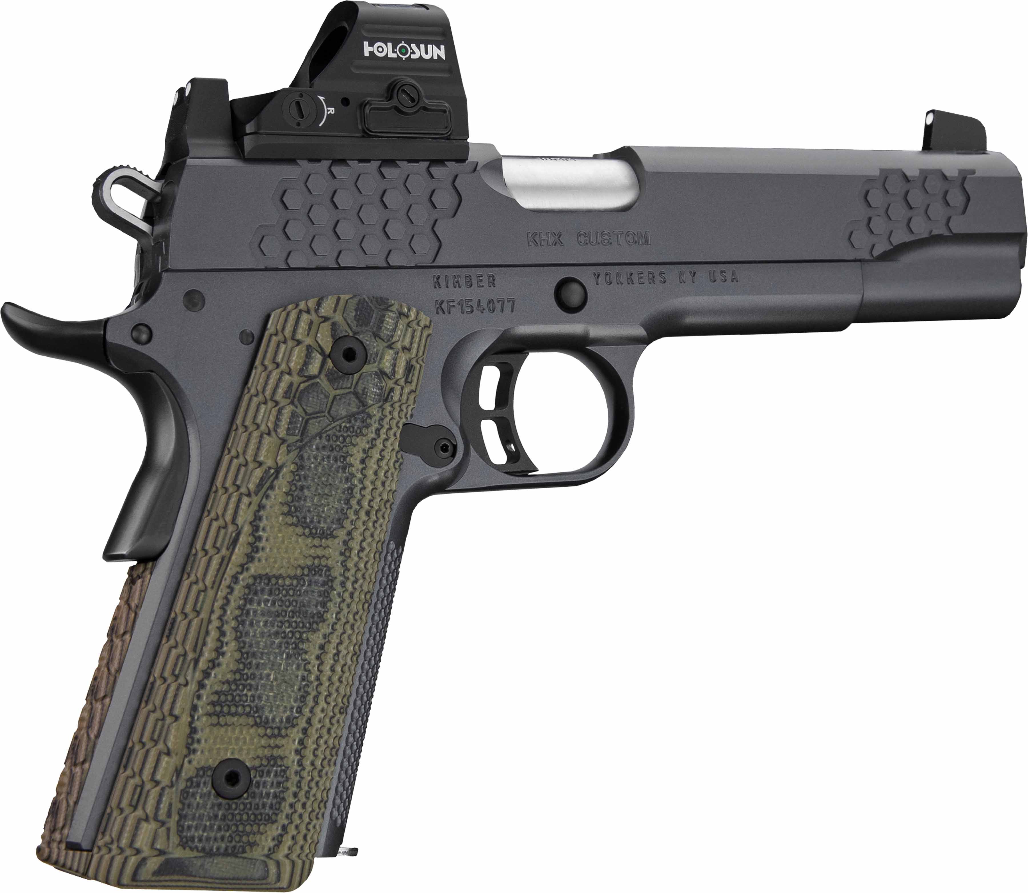 Kimber 3000433 KHX Custom .45ACP Pistol 5" Black Holosun 507C-GR-X2