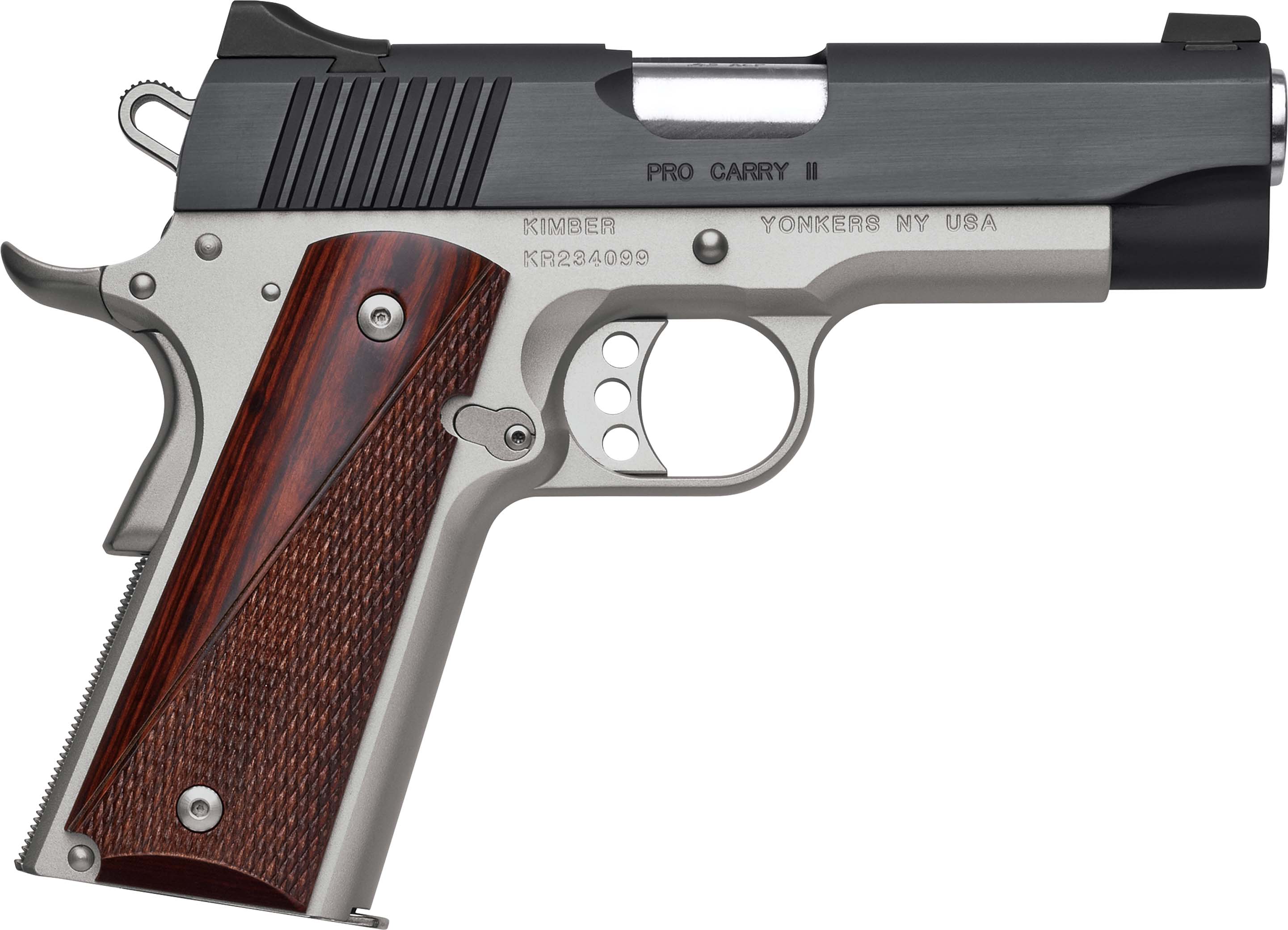Kimber 3200320 Pro Carry II .45ACP 4" Two-Tone Pistol, Rosewood Grips