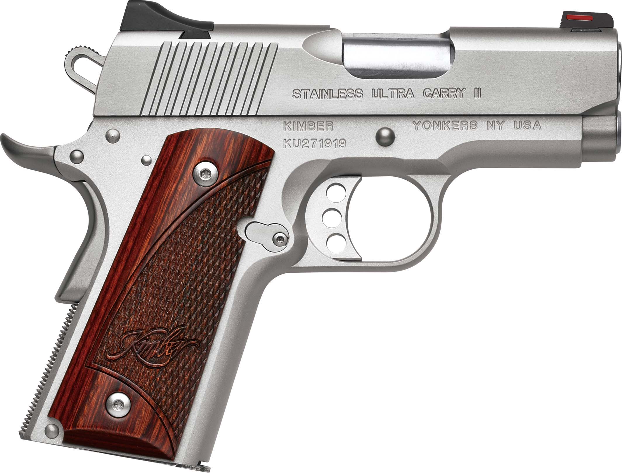 Kimber 3200330 Stainless Ultra Carry II .45ACP 3" Pistol Rosewood Grips - Kimber Manufacturing, Inc. - 45 ACP