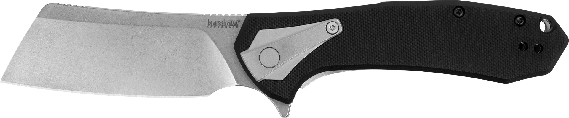 Kershaw 3455 Bracket Folding Knife, 3.4" Silver Blade, Black Handle