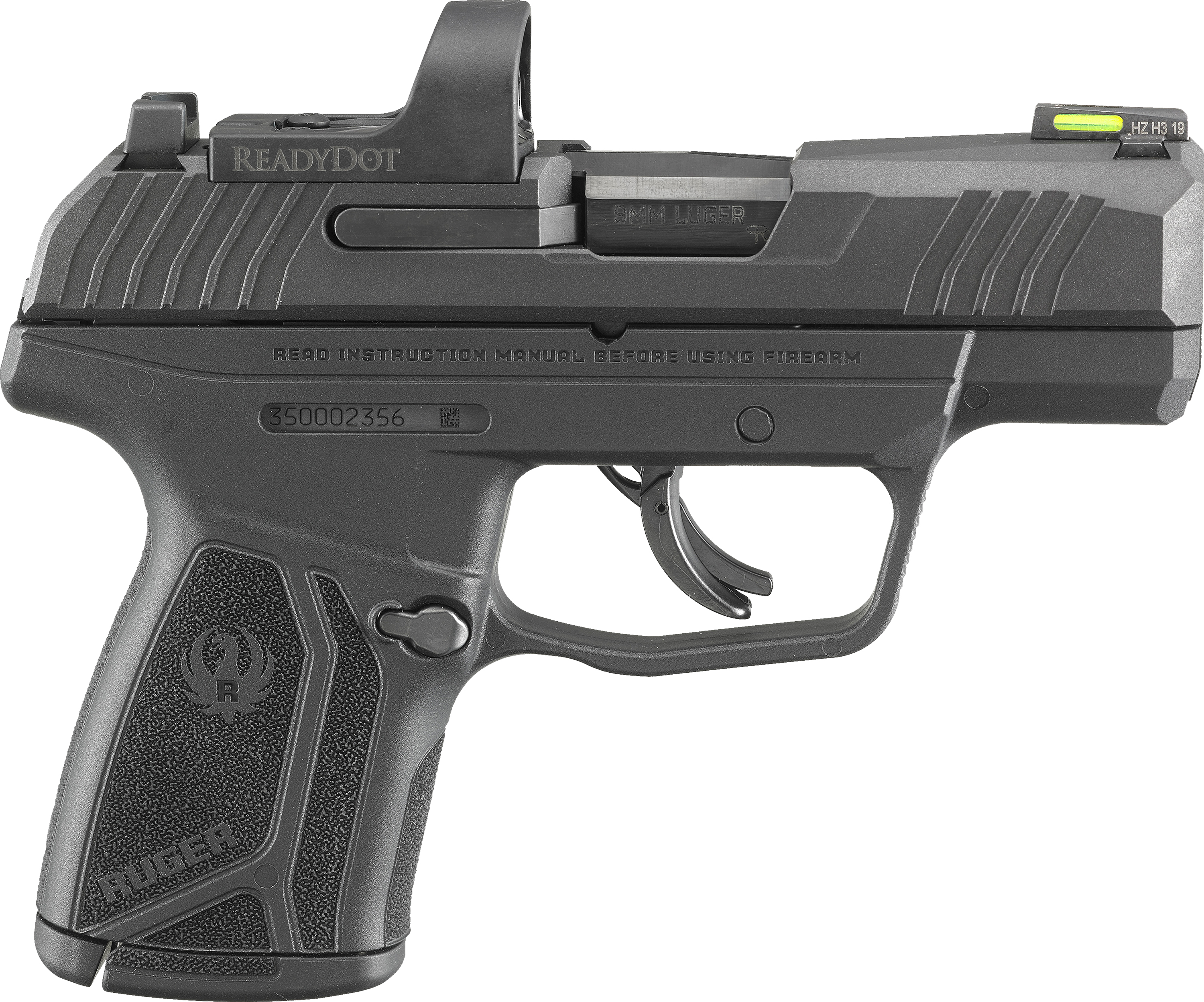 Ruger 3515 Max-9 Compact Pistol: 9mm Luger, 12+1 Capacity, 3.20" Black Oxide Alloy Steel Barrel, High-Performance Nylon Grip, ReadyDot Micro Reflex Sight