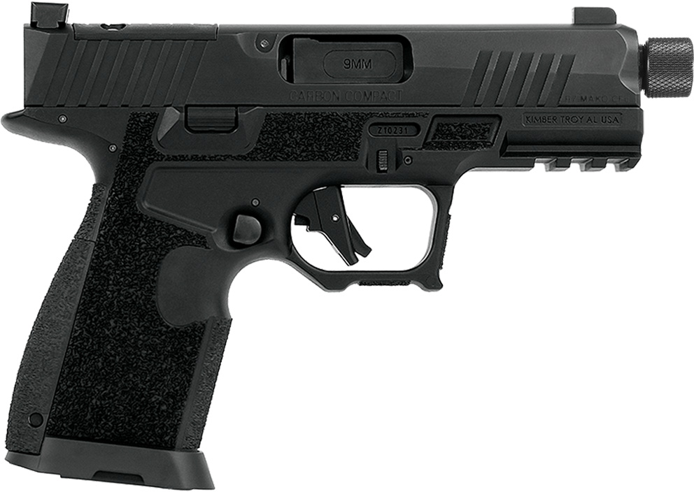 Kimber R7 Mako Carbon 9MM Compact Pistol: 4.42" Threaded Barrel, Optics Ready, TruGlo Night Sights, 15Rd, 2 Mags, Tactical
