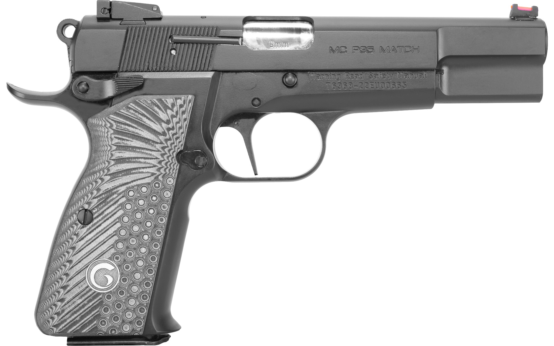 EAA Girsan MCP35 Match 9mm Pistol 4.87" Barrel Fiber Optic Sights Black - European American Armory - 9mm